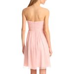 Donna Morgan Baby Pink Silk Chiffon Strapless Rosettes Flare Dress 6 Balletcore Photo 1