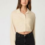 American Eagle  AE Cropped Denim Plus Size Button-Up Shirt Photo 1