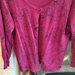 Simply Styled Purple Buttoned 3/4 Sleeve Floral Cardigan Medium Photo 2