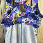 Garnet Hill Zinni by Garnet‎ Hill Vibrant Purple Floral Workout Tank Top Photo 8