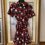 Topshop wrap mini floral dress red black brown green beige size 2 BD Photo 2