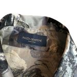 Piazza Sempione Size 2 Sleeveless Silk Button Up Vest Gray Rosette Floral Print Photo 1