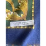 Vtg Italian Baroque Scarf Gold Chain Belt Print Square 47 inch Made in Italy Green Photo 2