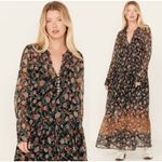 Free People NEW See It Through Dress Black Floral Combo Flowy Maxi MD Romantic Photo 10