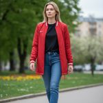 Nike NWT  Women's Jacket M Long Dugout Bench Red Zip DC9103-657 Softball Jacket Photo 2