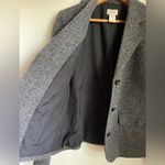 L.L.Bean  Grey Herringbone Tweed Wool Silk Blazer Riding Jacket Heritage Classic Photo 10