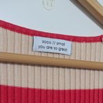 ZOCO Zoe Knit Dress Striped Sweater Maxi Cream Coral Pink Stretch Womens Small Photo 3