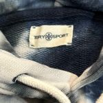 Tory Burch Sports Hoodie Tie Dye French Terry Sweatshirt Cotton Large Navy Blue Photo 8