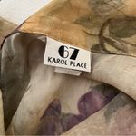 67 Karol Place Vintage 80s Warm Earthtones Floral Print Button Down Blouse Gold Size L Photo 3