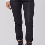 Paige Mayslie Jogger Coated Black Fog Luxe Moto Zip Pant Size 25 Photo 0