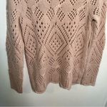 Loft  Crewneck Sweater Light Pink Loose Knit Photo 10