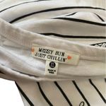 Messy Bun Just Chillin Black White Boston Terrier Dog Striped Cropped T Shirt Photo 2