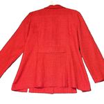 Leslie Fay  Blazer Womens Size 12 Red Suit Jacket Button Shoulder Pad Vintage Y2K Photo 4