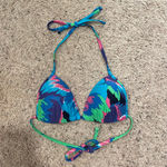 Aerie Perky Triangle Bikini Top Blue Floral S Photo 1