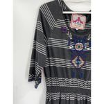 Johnny Was Striped Embroidered Gray Dress Size M Photo 1