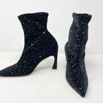 Pancaldi Diane B Velvet Sparkle Ankle Boot size 36 Black Silver Stretch Bootie Photo 1