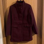 Vince Camuto  Women’s Faux Wool Deep Burgundy Pea Coat Medium NEW Photo 2