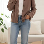 Elodie  Loren Wool Blend Sweater Cardigan Cocoa Cozy Quiet Luxury One Size NWT Photo 0