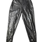Spanx  Black Faux Leather Jogger Pants Photo 0