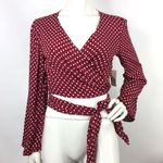 Flynn Skye  Wrap Top Multi-way Convertible Bell Sleeve Polka Dot L Photo 8