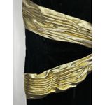 AJ Bari Black Gold Metallic Velvet Strapless Cocktail Party Dress 80s NWT Size 4 Photo 3