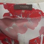 Crosby. White & Pink Floral Pleated Sleeveless Blouse Photo 8
