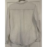 Xirena Scout Shirt MED White Navy Stitches Gauze Beachy Oversized Boho Festival Photo 1