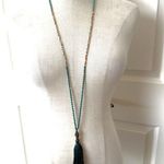 Zacasha buddha tassel crystal pendant necklace Green Photo 2
