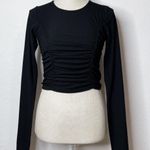 Missguided NWT Fine Rib Ruched Front Long Sleeve Crop Top Photo 1