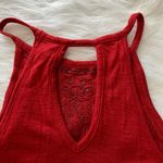 Full Tilt Red Cut Out Tank Top Photo 3