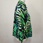 Erin London Green & Black Animal Print ¾ Sleeve Blazer Size Medium Photo 2