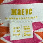 Maeve Anthropologie Ophelia Sleeveless Linen Mini Dress Pink Geometric Size 8P Photo 2