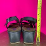 Wolky Black Leather Wedge Heel Ankle Strap Sandal Sz 41 Photo 3