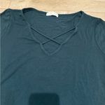 Emory park Teal Green Criss Cross Shirt Photo 1
