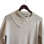 Jeanne pierre Sweater Women M Beige Oversized Collar Cotton Comfy Minimalistic Photo 7
