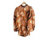 RHODE Luke Mini Dress Floral Brunette Kiku Grande Tan Size 10 Photo 2