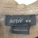 Aerie Hooded Flannel Shirt High-Low Long Sleeve Button Front Gingham Tan Size M Photo 2