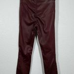 Level 99 Faux Leather Coated Legging Pant Red Photo 1