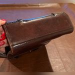 Brighton  VINTAGE DARK BROWN CROC STYLE HEART CHARM BUCKLE HANDBAG Photo 7