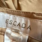 Escada Straight Leg Khaki Trousers Pants Tan Ruched Knees Size 38 Medium Women's Photo 10