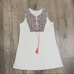 Freeway Apparel Freeway Aztecs design embroidered top beach dress boho short small w/ tassel Photo 0