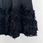 Talbots Black Silk 3D Rose Skirt SZ 4 Floral Chiffon Embellished Party Cocktail Photo 2