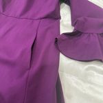 Kate Spade  Ruffle Sleeve Ponte Dress Skater Purple Medium Preppy Cocktail Party Photo 11