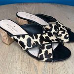 Kate Spade  Denault Leopard Calf Hair Mules Cork Block Heel Women’s Size 7.5 Photo 0