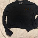 Long Sleeve Crop Top “FRIENDS” The Television Series Shirt Size Smal Black Photo 6