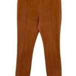 Anthropologie Faux Suede Pants Leather Split Hem Ankle Pants Photo 0