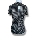 Talbots  XS Black White Polka Dot Faux Wrap Vneck Short Sleeve Top New With Tags Photo 4