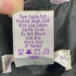 Vintage Black & Purple Floral Embroidered Belted Midi Dress Size L Photo 6