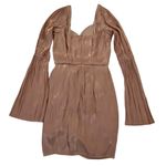 Missguided  Womens Sz 6 Tall Puff Sleeve Party Cocktail dress Long Sleeve Ruched Photo 6