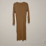 River Island London v-neck ribbed maxi sweater dress Tan Brown Size XS Photo 3
